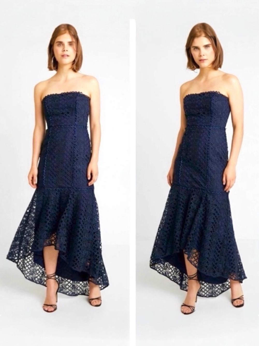 Keepsake The Label Lovable Strapless Lace High-low Evening Maxi Gown Dress Small